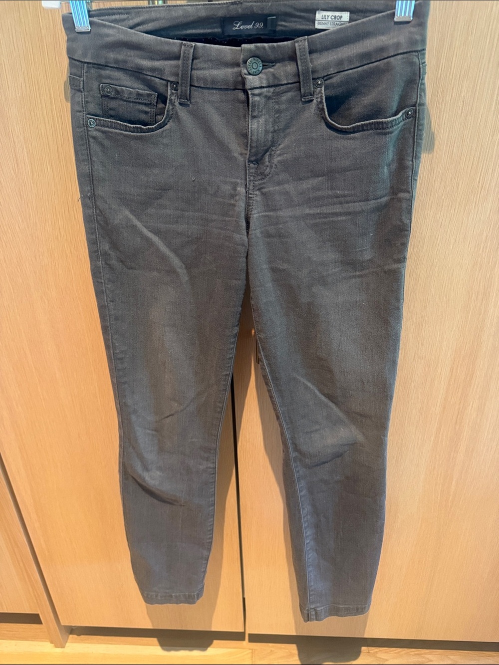 Level 99 Women's Charcoal Cropped Skinny Jeans